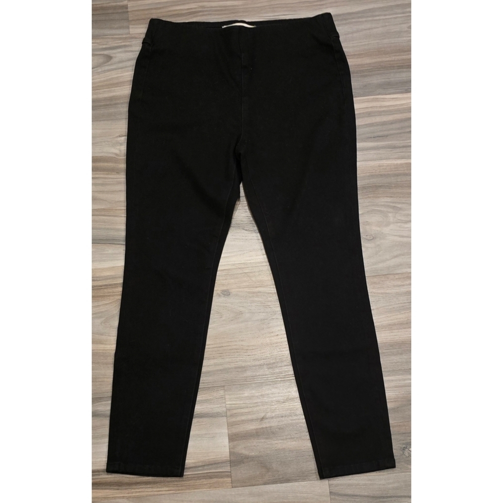 Soft Surroundings Black Pull On Jeans Petite Small Stretch Slim Fit Pants